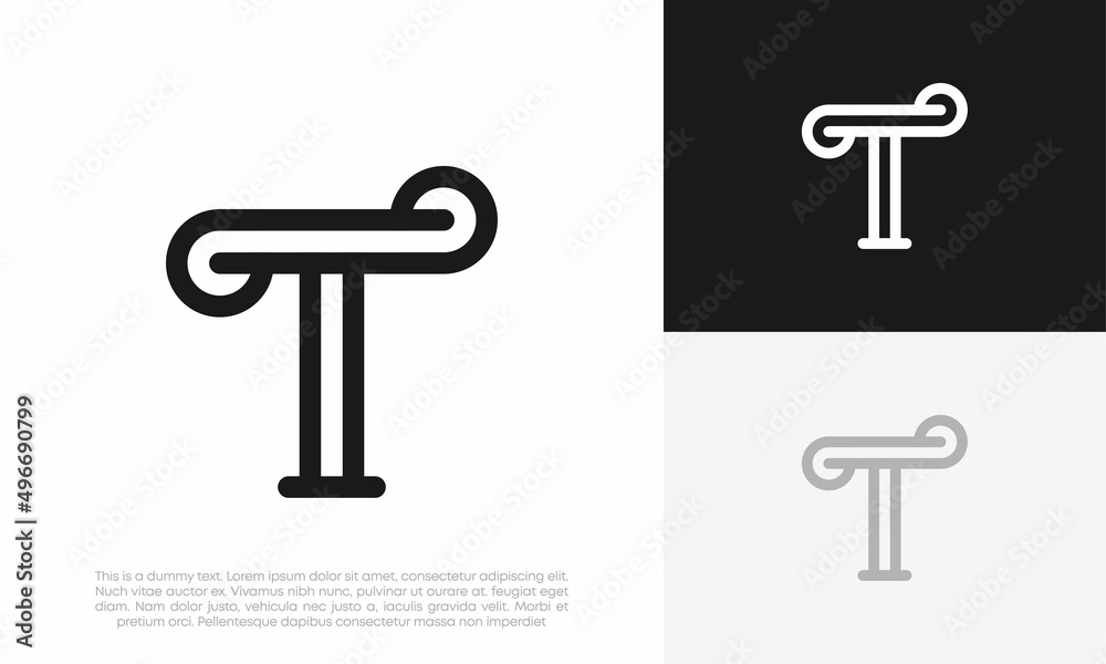 Letter T logo initial abstract vector design illustration Letter T logo initial abstract vector design illustration