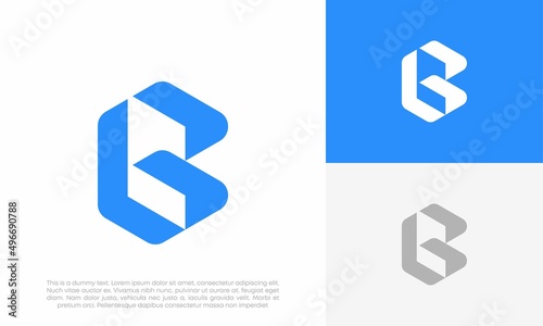 Letter B or G logo initial abstract vector design illustration