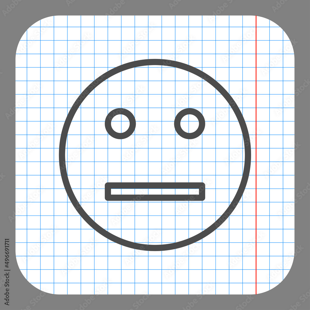Smile simple icon vector. Flat desing. On graph paper. Grey background.ai Smile simple icon vector. Flat desing. On graph paper. Grey background.ai