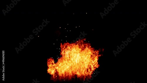 Fire Flames Igniting And Burning isolated by alpha channel ( transparent background )