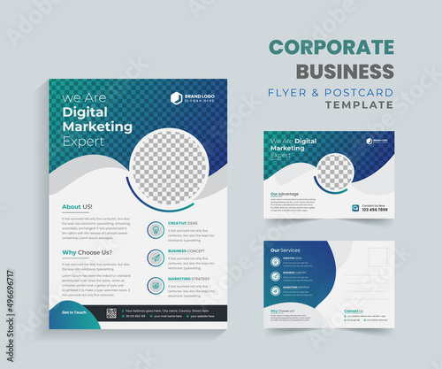 corporate business flyer and postcard template design