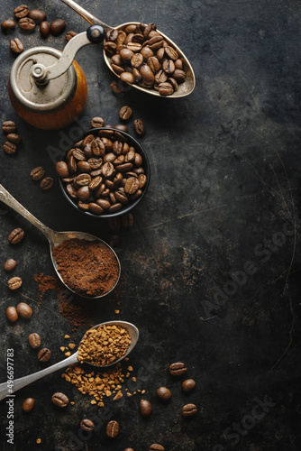 Leinwand Poster Coffe concept with coffee beans