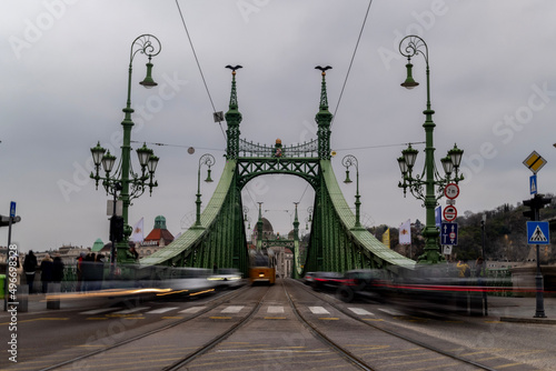 Historical freedom bridge in Budapest