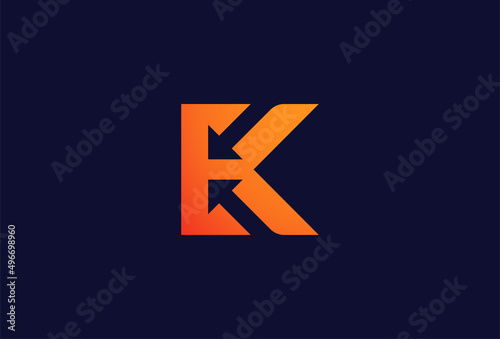 Letter K arrow logo design inspiration, usable for brand and company logos vector
