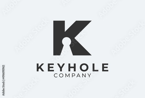 initial K keyhole logo design inspiration, vector illustration