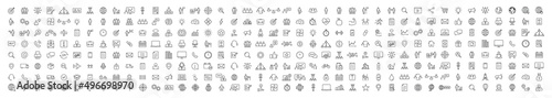 Set of 330 Teamwork and Business People web icons in line style. Team Work  people  support  business. Vector illustration.