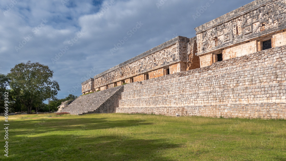 Nunnery Quadrangle at Uxmal, famous archaeological site, representative of the Puuc architectural style, in Yucatan, Mexico