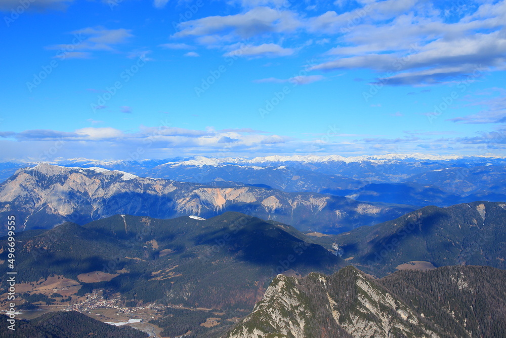 Snowy mountains of Slovenian Alps
