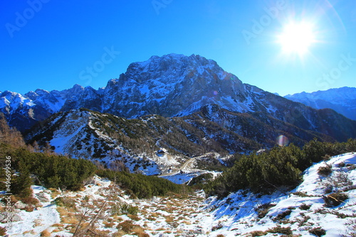 Snowy mountains of Slovenian Alps