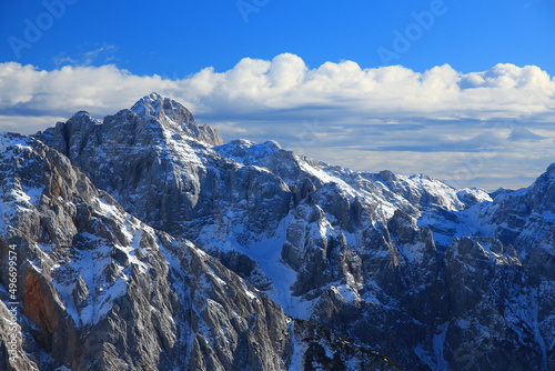 Snowy mountains of Slovenian Alps