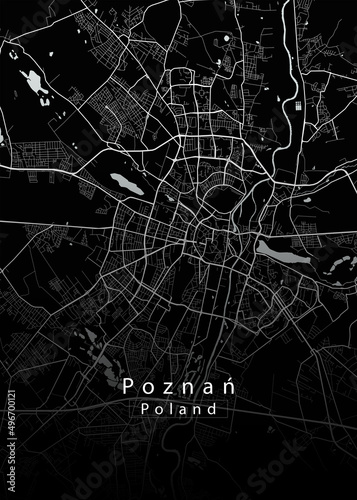Canvas Print Poznan Poland City Map