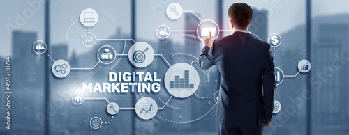 Digital Marketing Technology Concept. Targeted and interactive marketing. Search Engine Optimisation