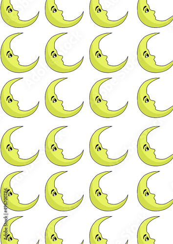 same pattern of moons, same moons forming uniform background