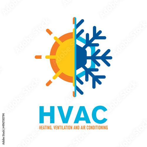 Vector set of heating and cooling logos