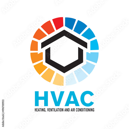 Vector set of heating and cooling logos