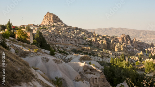Rock formations and caves in Cappadocia, Turkey