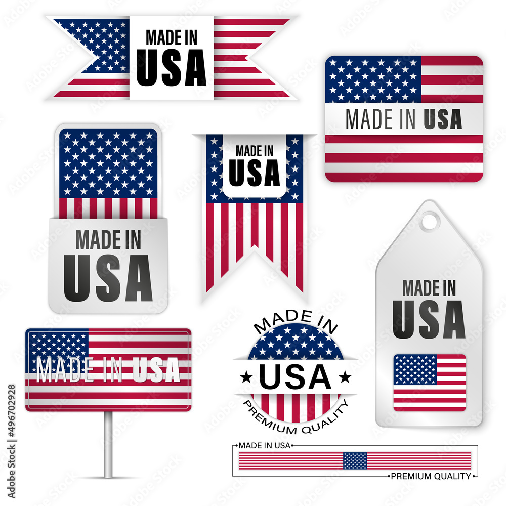Made in Usa graphics and labels set. Made in Usa graphics and labels set.