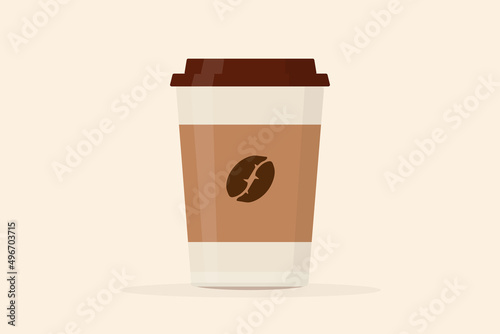 a cup of coffee in a paper cup with a lid