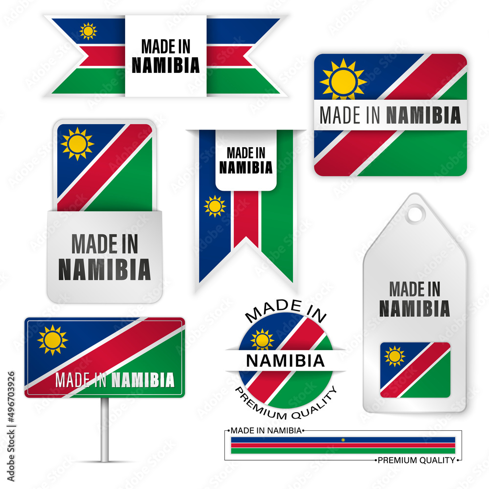 Made in Namibia graphics and labels set.
