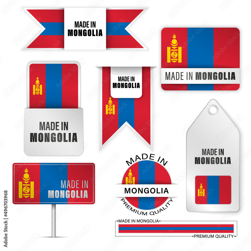 Made in Mongolia graphics and labels set. Made in Mongolia graphics and labels set.