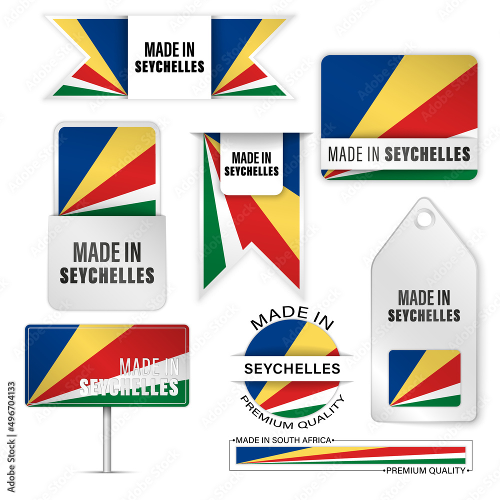 Made in Seychelles graphics and labels set.