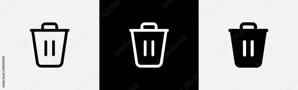 Bin icon design for apps and websites. Trash can symbol vector illustration. Bin icon design for apps and websites. Trash can symbol vector illustration.