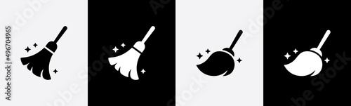 Foto Broom icons symbol vector for apps and websites.