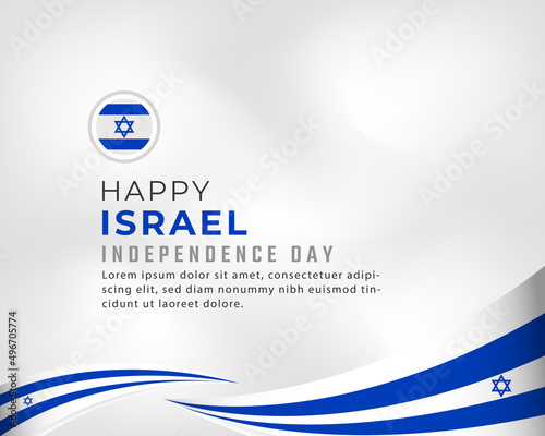 Happy Israel Independence Day Celebration Vector Design Illustration. Template for Poster, Banner, Advertising, Greeting Card or Print Design Element