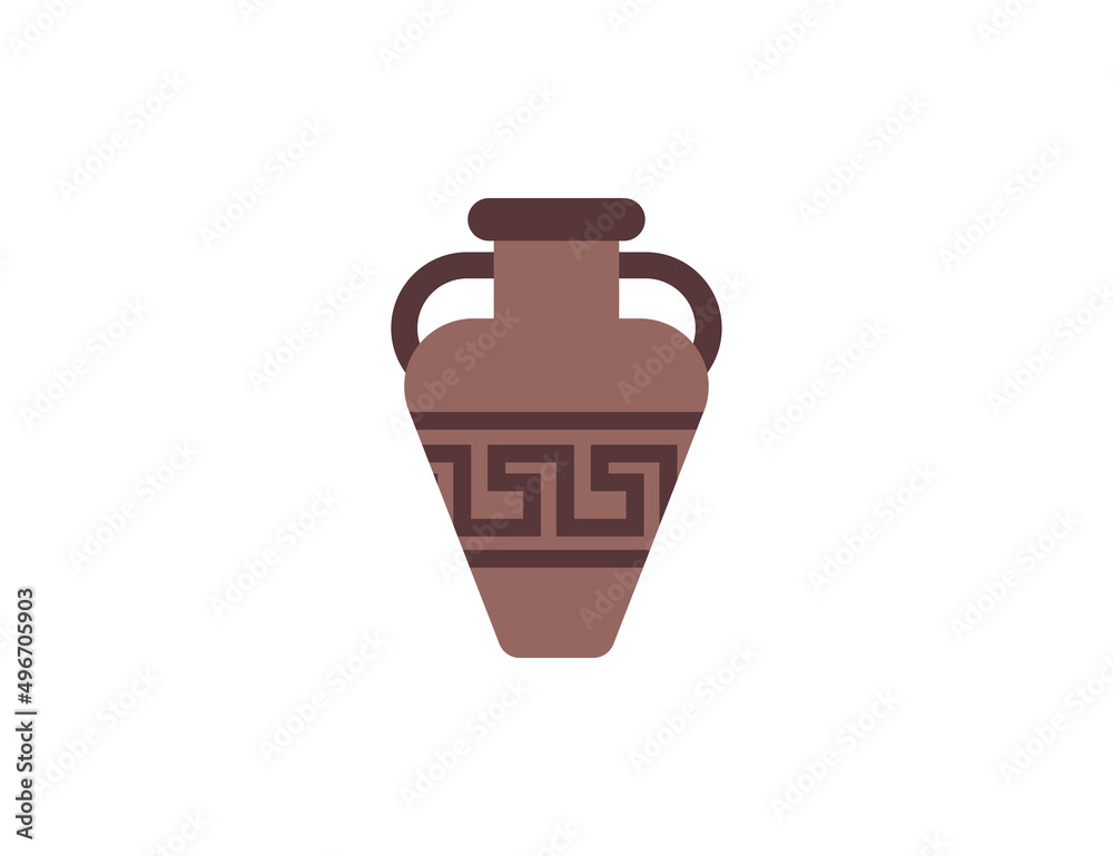 Amphora vector flat emoticon. Isolated Jar illustration. Vase icon