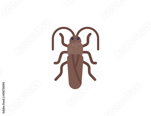 Cockroach vector flat emoticon. Isolated Cockroach emoji illustration. Cockroach icon