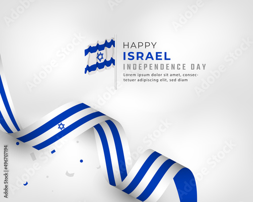 Happy Israel Independence Day Celebration Vector Design Illustration. Template for Poster, Banner, Advertising, Greeting Card or Print Design Element