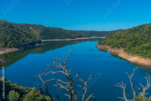 Tagus river passing Monfrague national park in Spain.