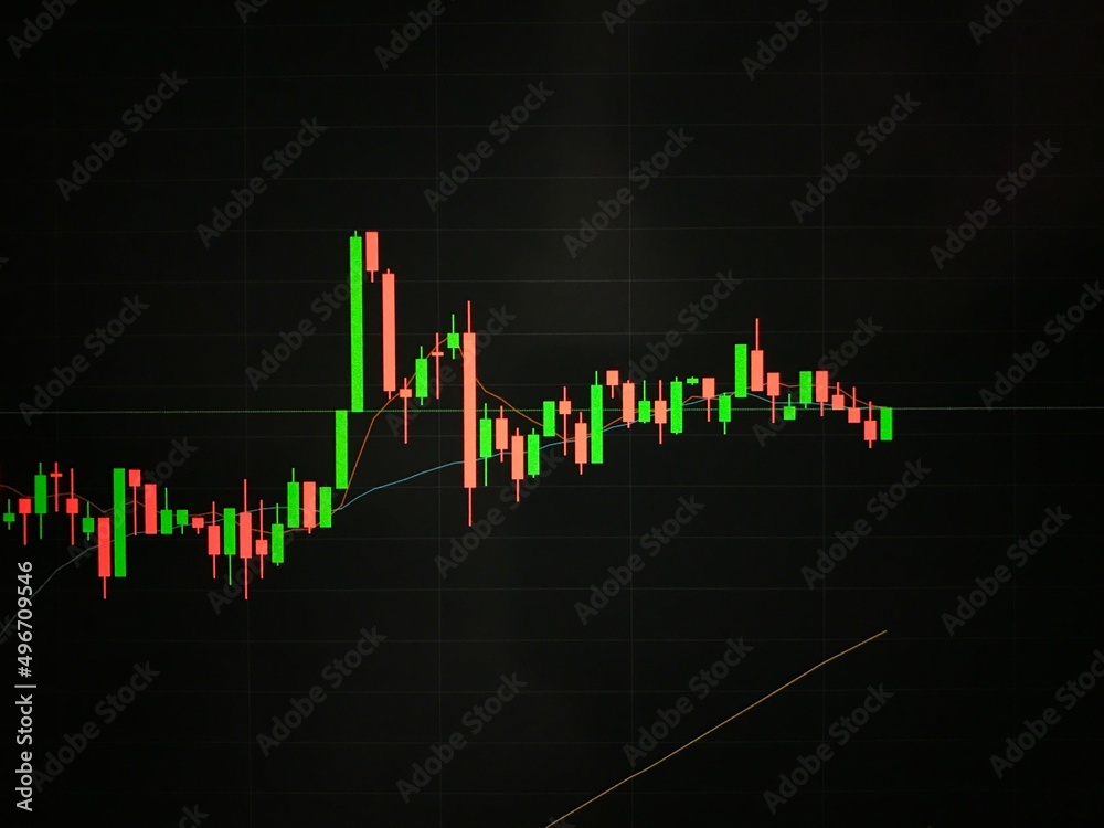 Stock Market Chart on  Background. share drop down, graph chart of stock market investment trading.