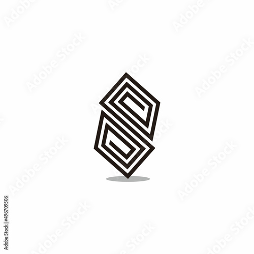 letter s spiral thin linear geometric logo vector