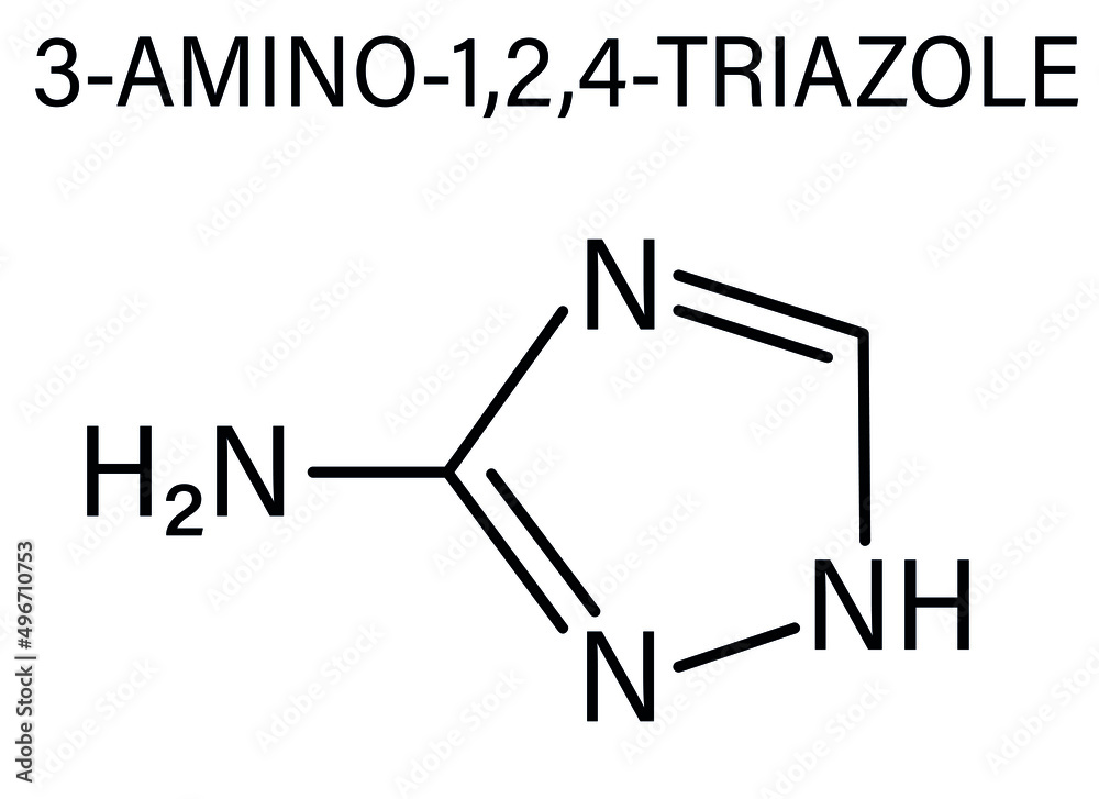 3-amino-1-2-4-triazole-3-at-amitrol-herbicide-molecule-skeletal