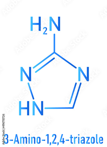 3-Amino-1,2,4-triazole (3-AT, Amitrol)  herbicide molecule. Skeletal formula. photo