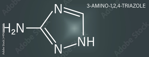 3-Amino-1,2,4-triazole (3-AT, Amitrol)  herbicide molecule. Skeletal formula. photo