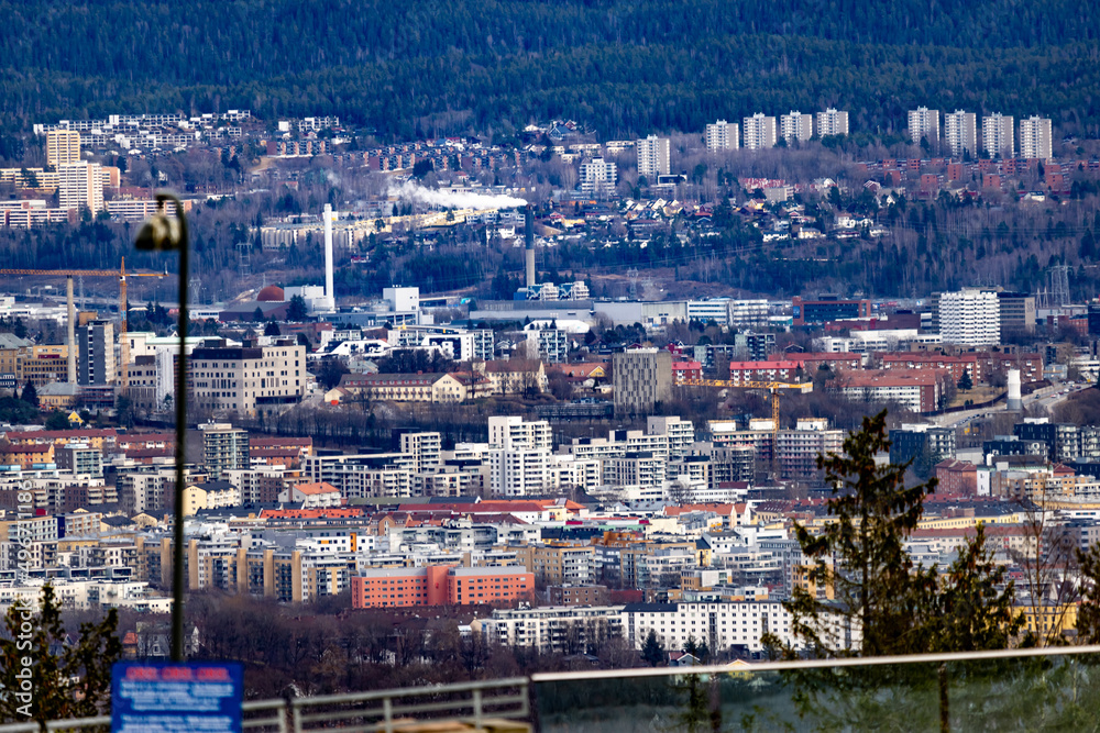 Obraz premium View of Oslo east from Holmenkollen, Oslo, Norway