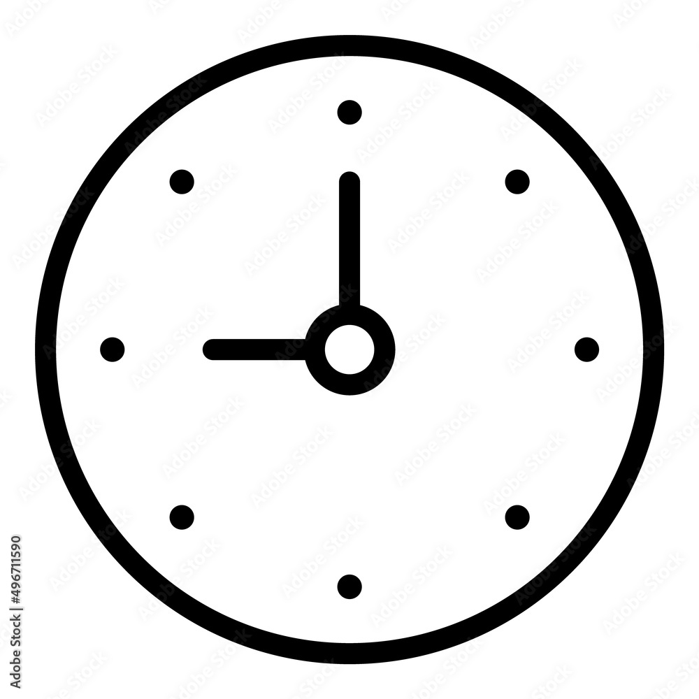 Watch Alarm Flat Icon Isolated On White Background
