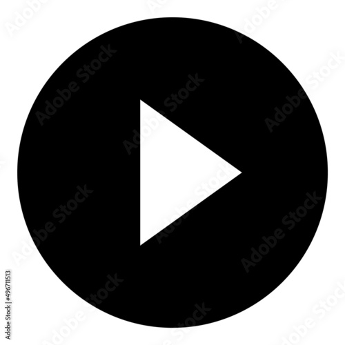Play Button Flat Icon Isolated On White Background