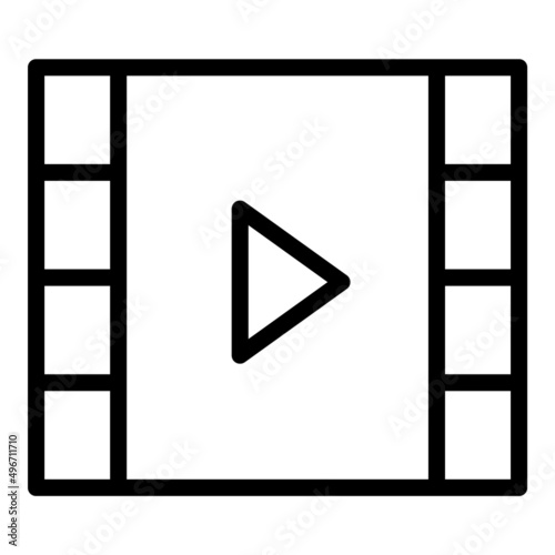 Play Movie Flat Icon Isolated On White Background