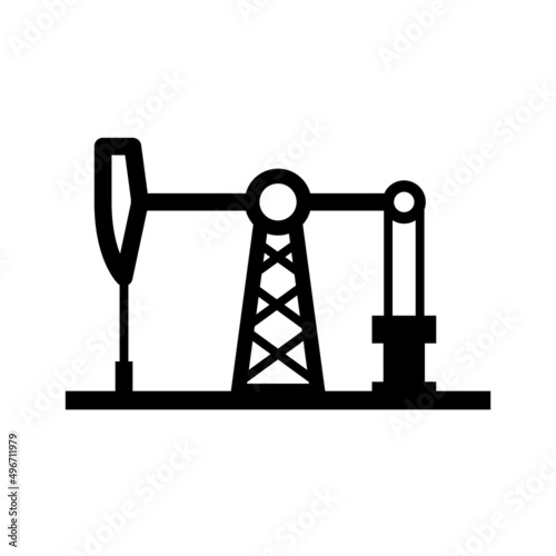 Oil pump vector icon. Petrol oil derrick drill platform symbol