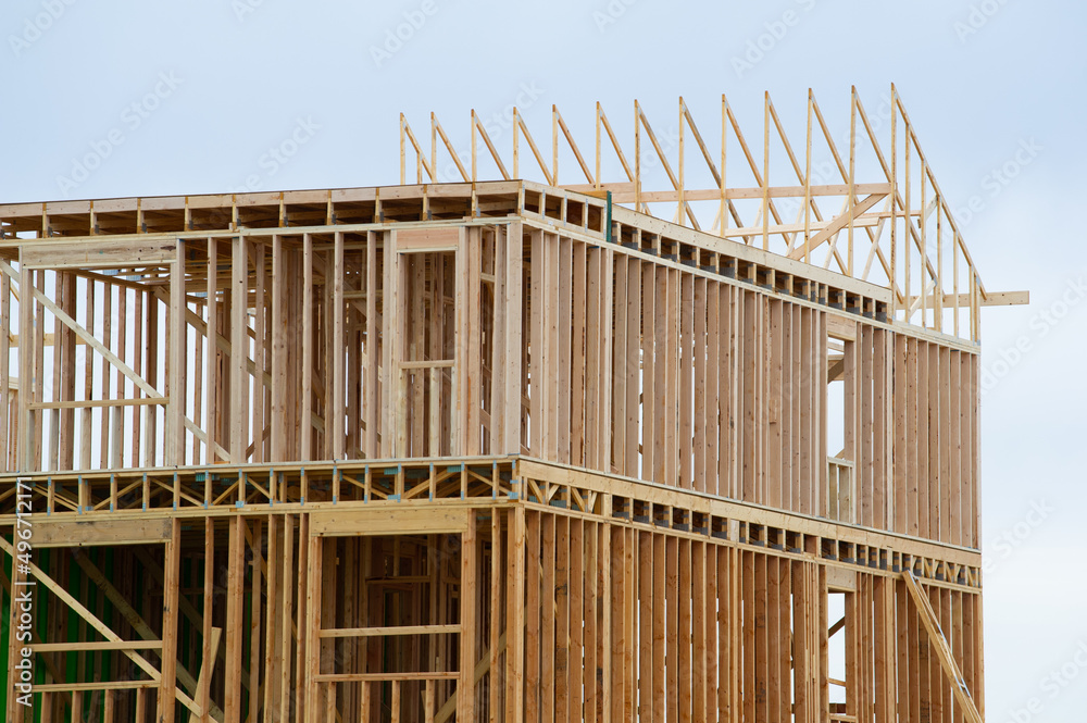 frame and rafters of a new plywood house frame and rafters of a new plywood house