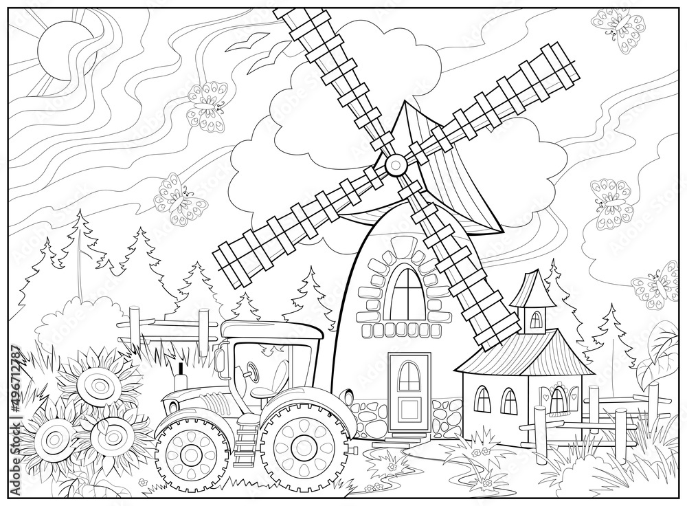 Zentangle Scenery Coloring Page Printable -  Portugal