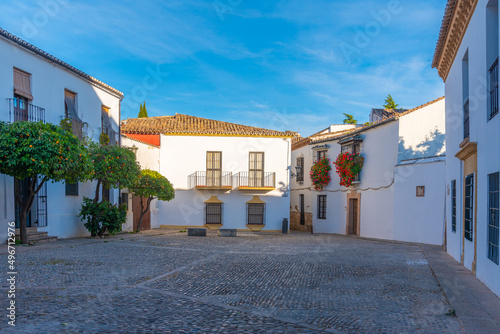 White street in the old town of Spanish city Ronda.