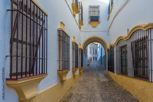 White street in the old town of Spanish city Ronda.