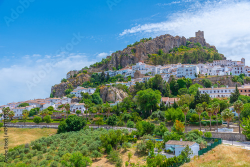 Panorama view of Spanish town Zahara de la Sierra.