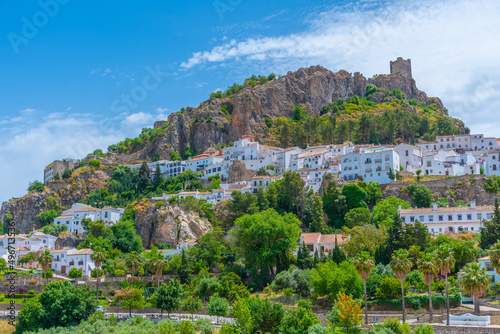 Panorama view of Spanish town Zahara de la Sierra.