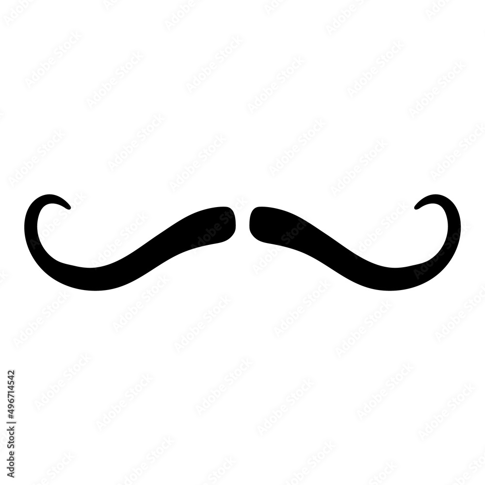 Mustache Flat Icon Isolated On White Background Mustache Flat Icon Isolated On White Background