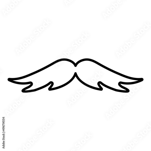 Mustache Flat Icon Isolated On White Background